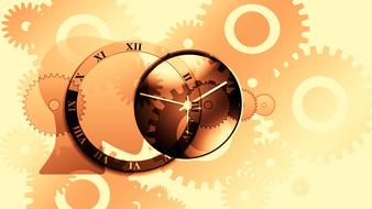 clockwork on the background of gears