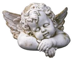photo of a stone angel head