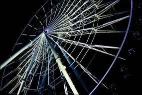 wheel illuminated at night