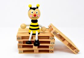 bee on pallets