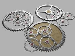 cogs gears machine on gray background