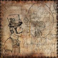 background man steampunk drawing