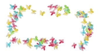 Clipart of photo frame with colorful butterflies