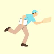 painted running courier with a letter