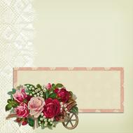 card with the image of flowers on a cart