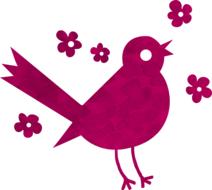 pink bird silhouette pattern texture