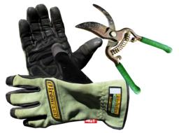 Clipart of garden gloves and tools