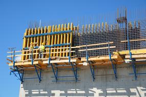 construction work at height on a sunny day