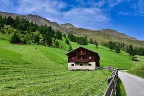 farm in the mountains of south tyrol