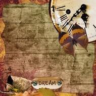 scrapbooking background with clock