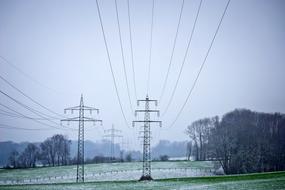 power lines in landscape