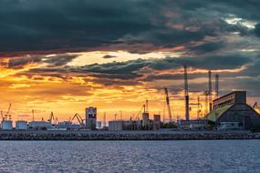 Port Harbor orange sunset