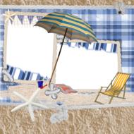 beach scrapbook background page drawing