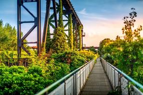 bridge of an abandoned factory in Duisburg, Germany