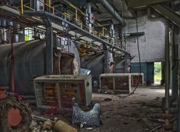 boiler room in an abandoned building