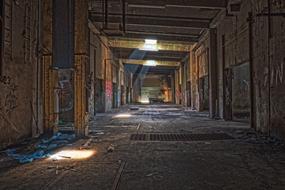 passage in an abandoned building