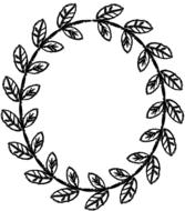 oval frame, vine with leaves, drawing