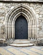 medieval iron doors in gothic church, czech, Jindrichuv Hradec