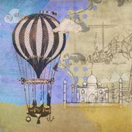 hot air balloon steampunk drawing