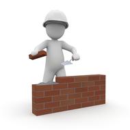 stick man as a construction worker