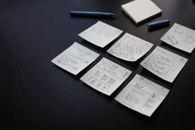 laid out notes on the table