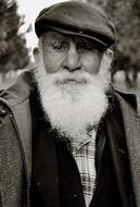 old bearded man in hat