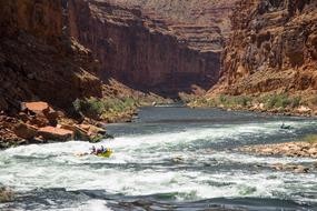 extreme rafting on a mountain river