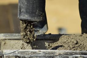 macro photo of concrete pump