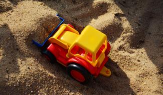 Plastic Excavators Scoop on Sand Pit