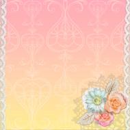 swirl pink lace floral drawing
