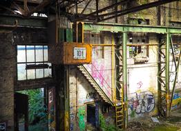 view of an abandoned place with graffiti