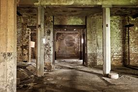 interior of Abandoned brick industrial building