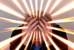 rays of light from a man with depression