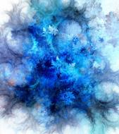 frozen abstract blue fractal drawing