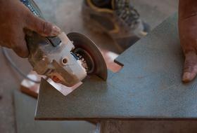 tiler at work close-up