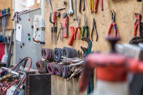 Tools on wall in Workshop