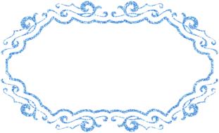 oval frame with blue patterns