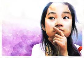 portrait watercolor art drawing