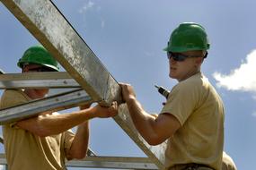 roofers, two men at work