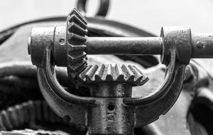 Gear Machine Devices close-up on blurred background