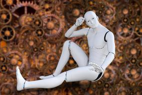 white futuristic robot