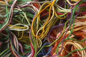 multicolored threads for embroidery