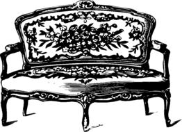 couch vintage furniture drawing