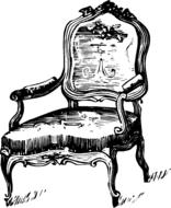 chair vintage furniture drawing