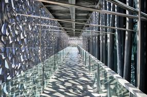 Steel and Glass futuristic interior of Museum of Civilizations of Europe and the Mediterranean, france, marseille