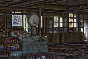old scales in an abandoned building