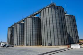 huge silo towers in agriculture