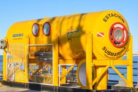 yellow industrial turbine