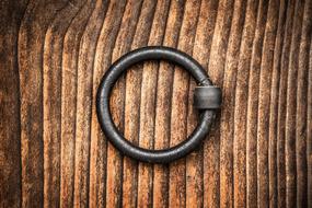 metal ring on a wooden door in the Republic of Korea