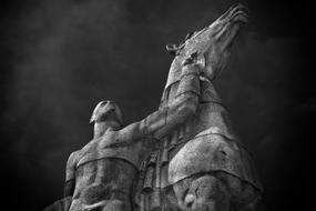 Stone Sculpture man and hors